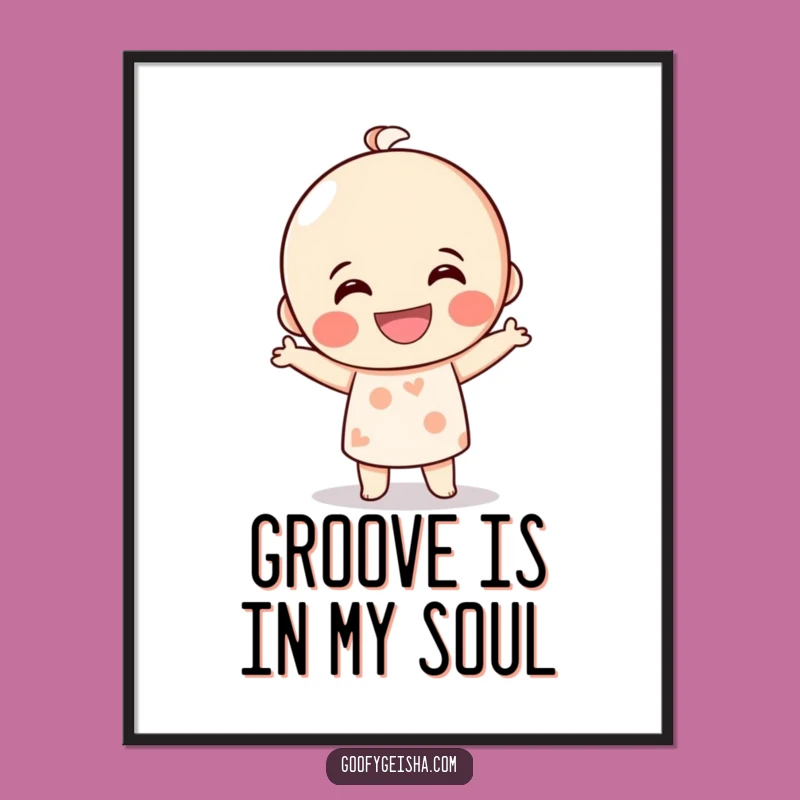 Funny Kokeshi Doll Dance Poster: Bring Joyful Energy to Your Walls