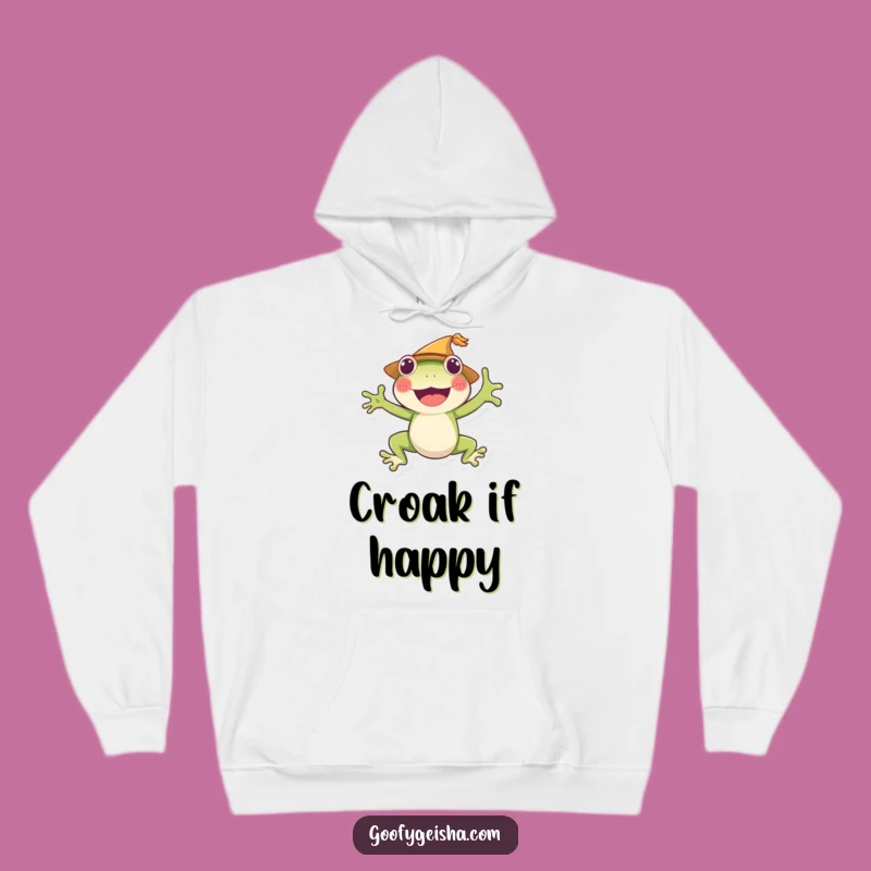 Funny Frog Jumping Hoodie: Cheerful Character, Perfect Party Gift!