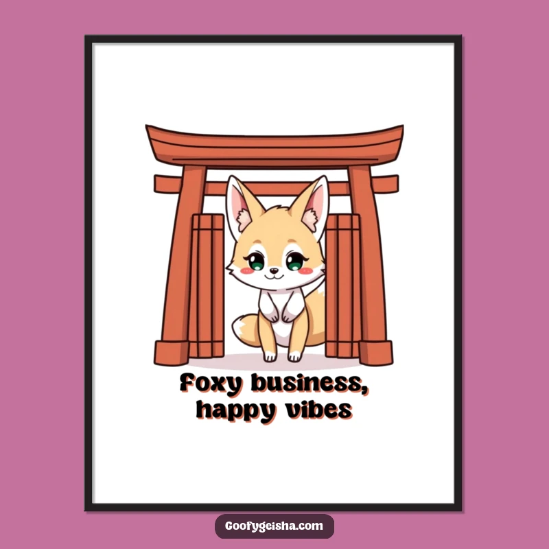 Funny Free Printable Wall Art: Mischievous Kitsune Grin Downloadable Decor