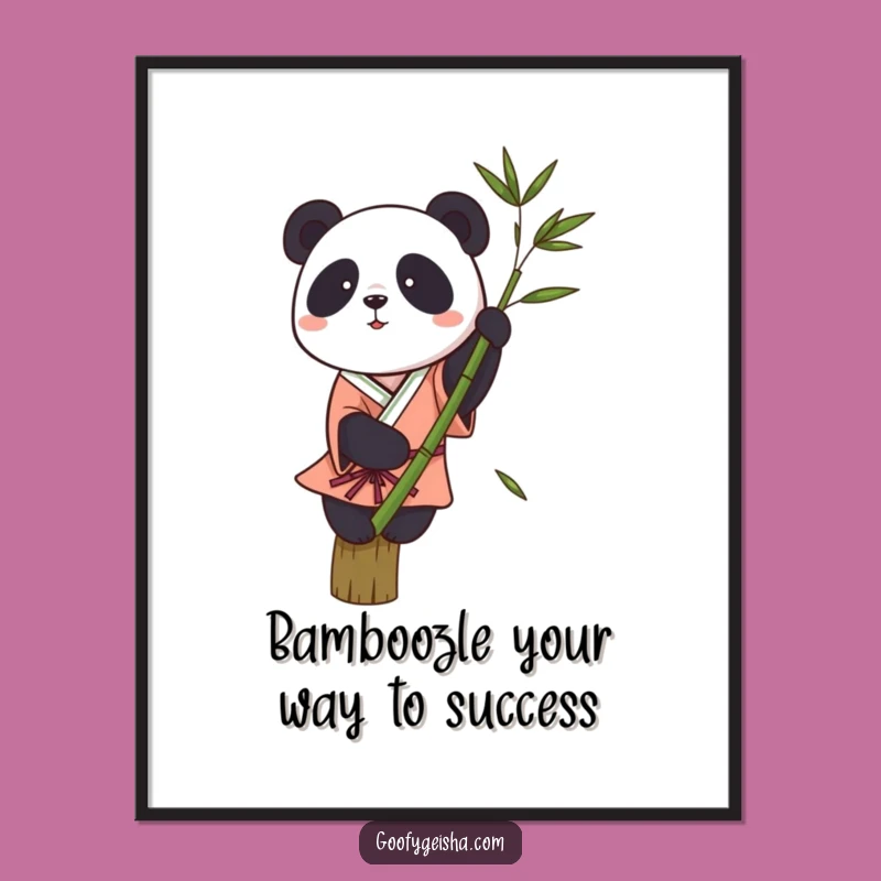 Free Printable Panda Art - Wobbly Kimono Balance Funny Downloadable Wall Decor