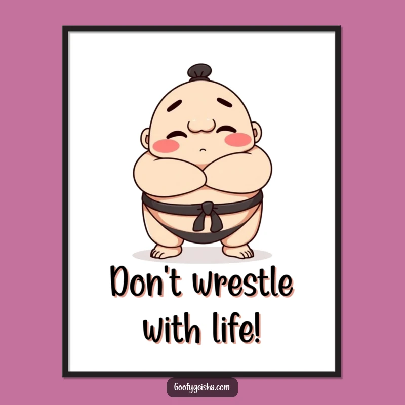 Free Printable Wall Art: Sumo Bow Funny Downloadable Art