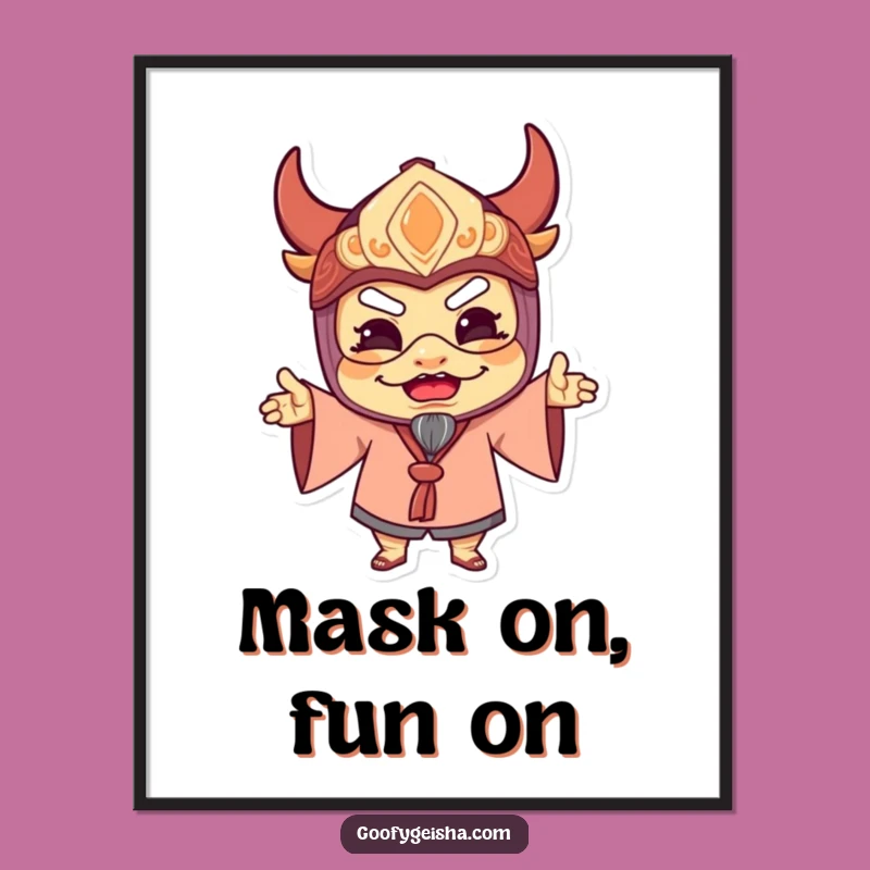 Funny Free Printable Wall Art: Masked Character Pose - Humorous Downloadable Decor!
