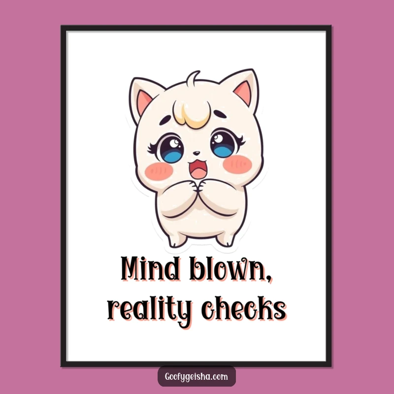 Funny Free Printable Wall Art: Surprised Kawaii Character - Whimsical Downloadable Art for Delightful Decor