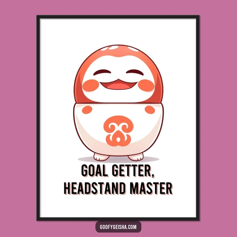 Funny Free Printable Wall Art: Upside-Down Daruma Character - Quirky Downloadable Decor!