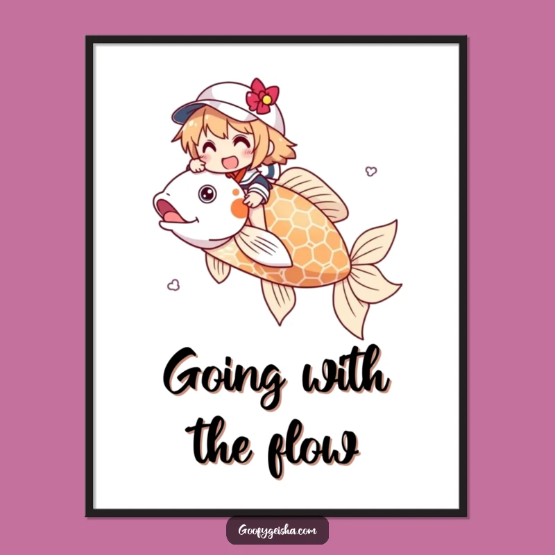 Free Printable Wall Art: Koi Rider Character, Magical Downloadable Decor