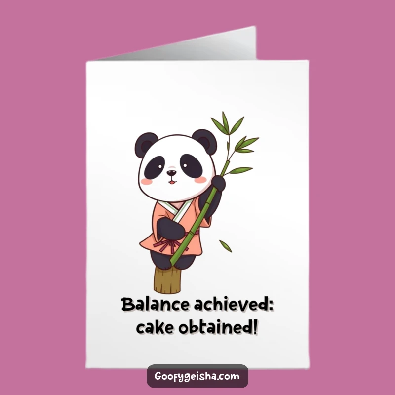 Funny Free Printable Panda Birthday Card - Hilarious Balancing Act Downloadable Gift