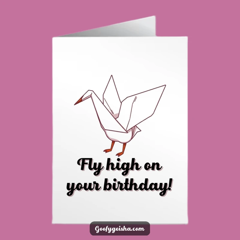 Free Printable Origami Crane Birthday Card: Playful Wings Downloadable Gift
