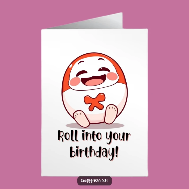 Free Printable Birthday Card: Daruma Rolls, Uplifting Downloadable Gift!
