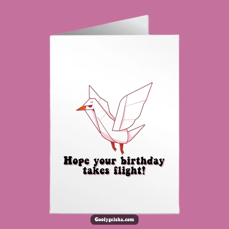 Free Printable Birthday Card: Funny Crane Character, Joyful DIY Downloadable Gift