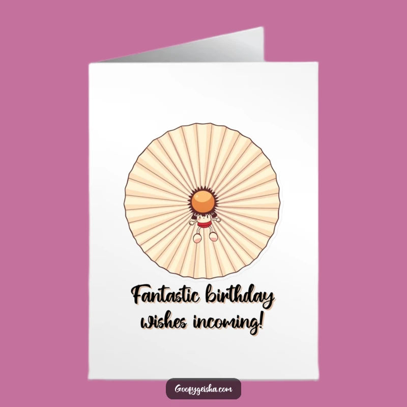 Free Printable Birthday Card: Funny Fan Hiding Character, Hilarious Downloadable Gift
