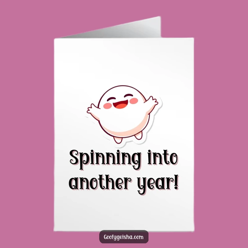 Free Printable Birthday Card: Funny Spinning Daruma Doll - Hilarious Downloadable Gift