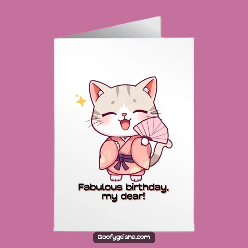 Free Printable Birthday Card: Kawaii Cat Fanning Overload for a Hilarious Celebration