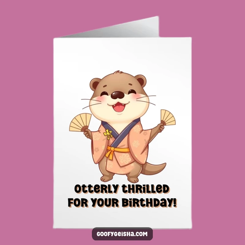 Free Printable Otter Birthday Card: Juggling Panda Fans, Downloadable Fun Gift