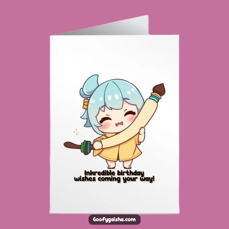 Funny Calligraphy Face Free Printable Birthday Card - Hilarious DIY Downloadable Gift