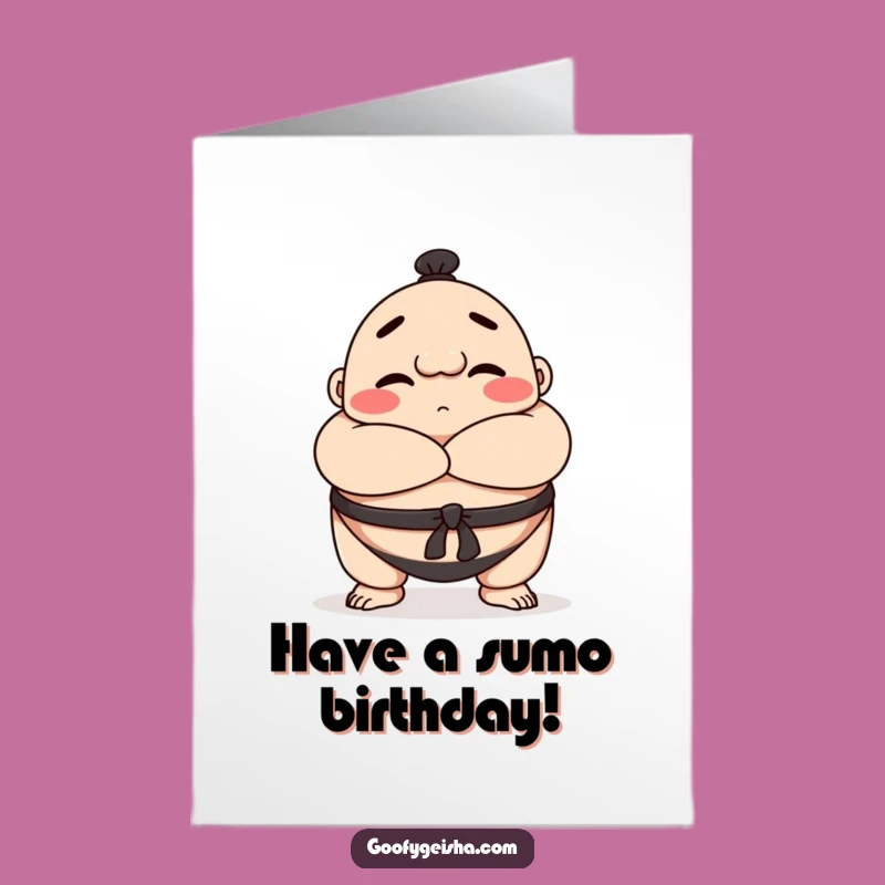 Free Printable Birthday Card: Sumo Bow Funny Downloadable Gift Card