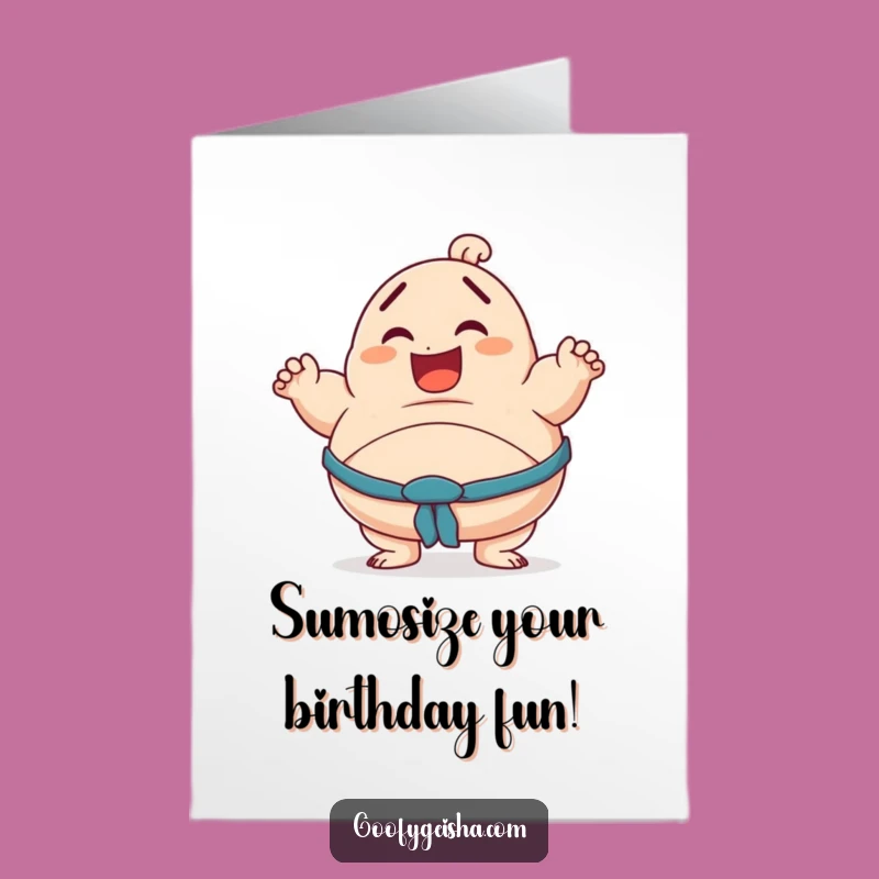 Free Printable Birthday Card: Wobbling Sumo for Hilarious Birthday Wishes Downloadable Gift