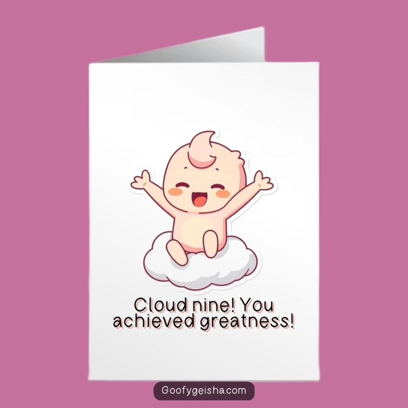 Free Printable Kawaii Cloud Leap Card - Funny Congrats Downloadable Gift