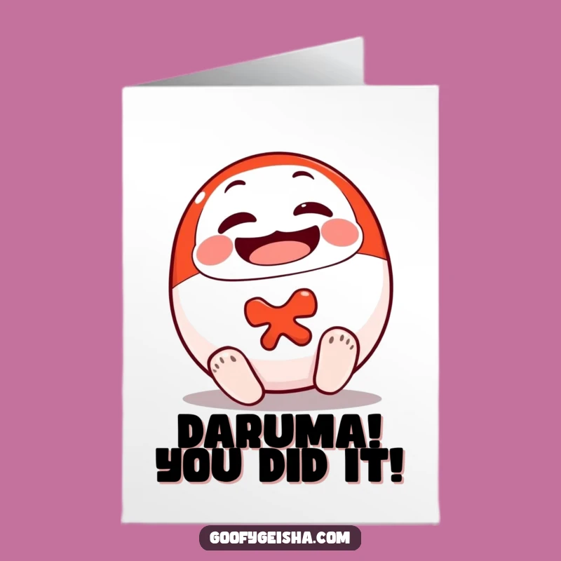 Free Printable Congrats Card: Daruma Victory, Inspiring Downloadable Gift!