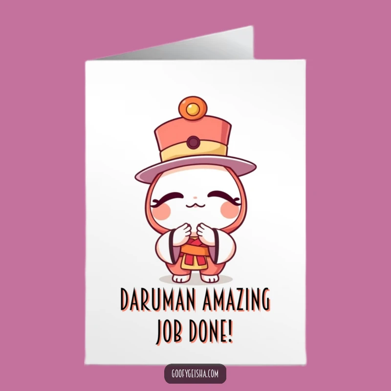 Free Printable Congrats Card: Daruma Top Hat Bow - Gracious Achievement