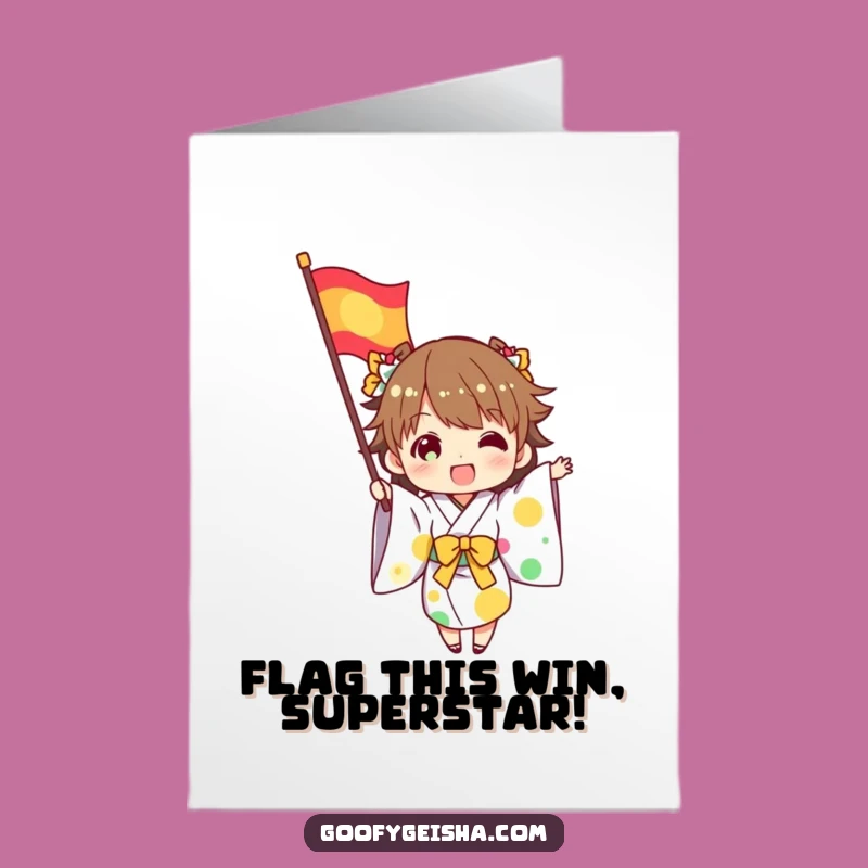 Free Printable Congrats Card: Kimono Flag Waving, Exciting Downloadable