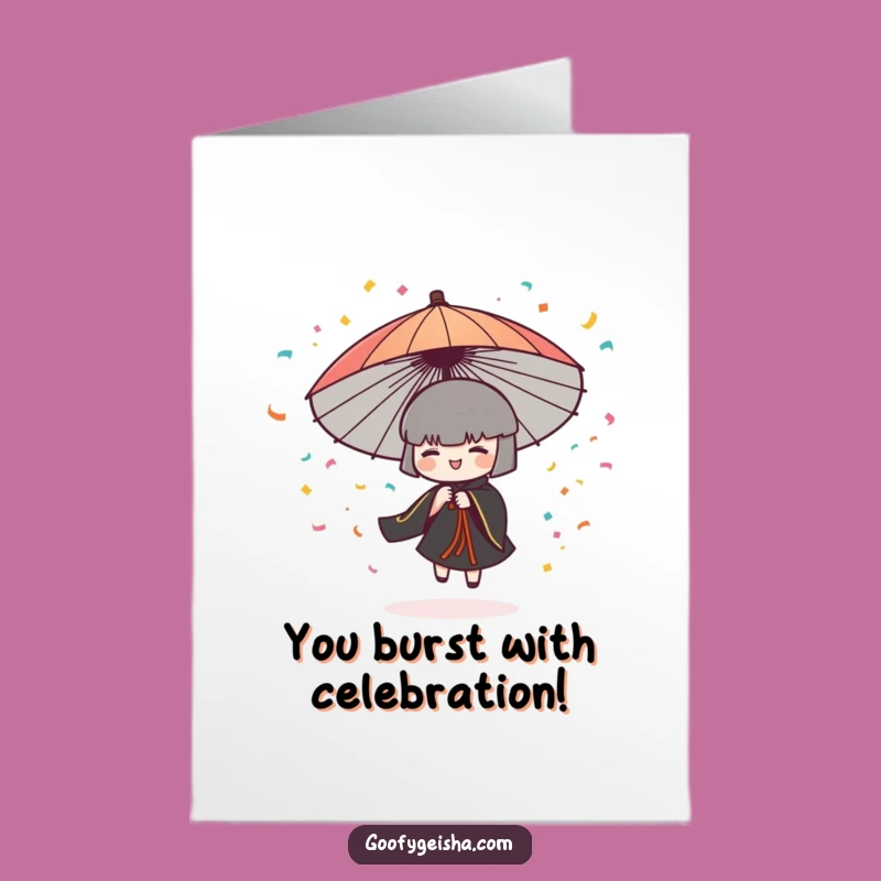 Free Printable Congrats Card: Party Umbrella Character - Dazzling Downloadable Cheer!