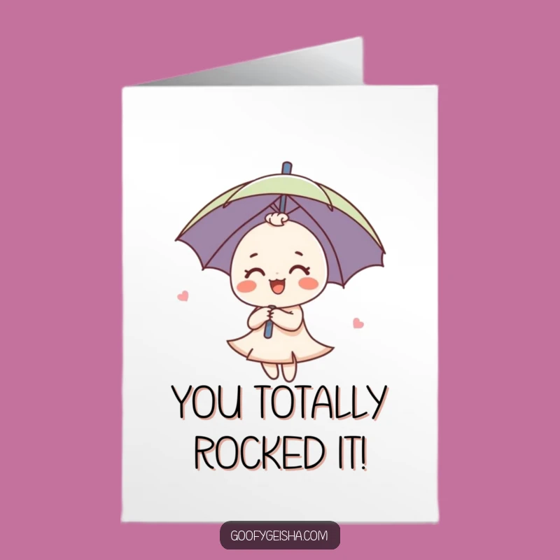 Free Printable Congrats Card: Umbrella Dance, Celebratory Downloadable Gift!