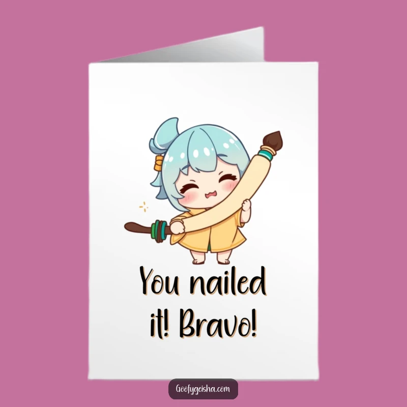 Hilarious Calligraphy Face Free Printable Congrats Card - Unique DIY Downloadable