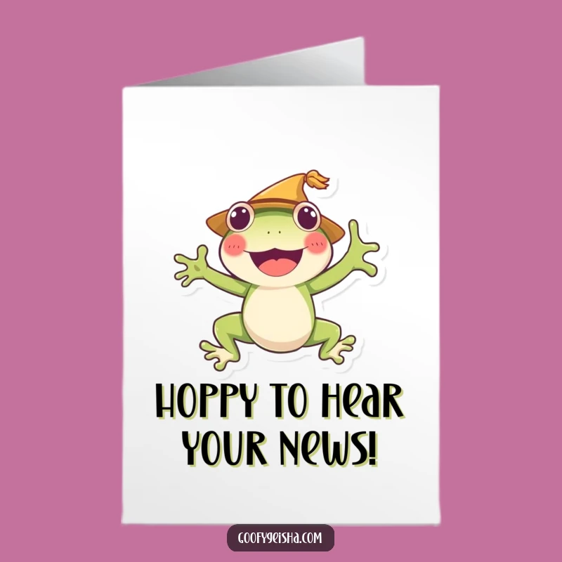 Free Printable Congrats Card: Frog Jumping for Joy - Hilarious Downloadable!