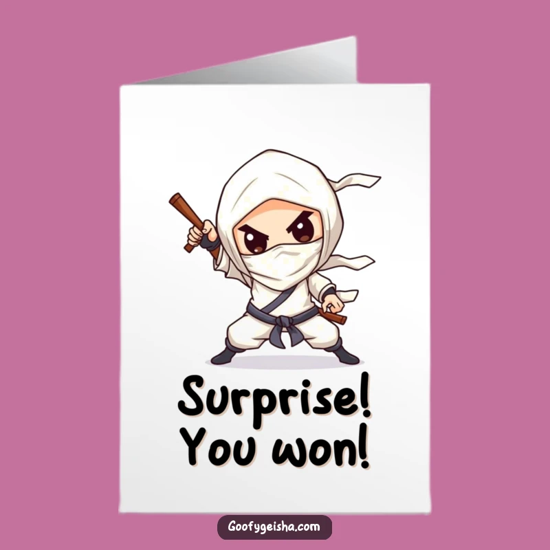 Awesome Free Printable Congrats Card: Chibi Ninja Victory Gift