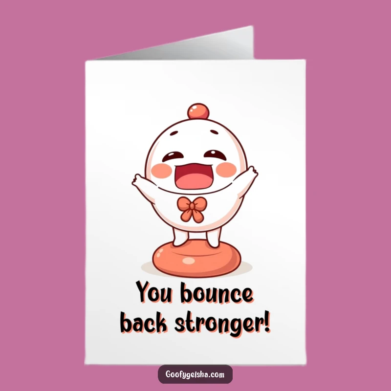 Free Printable Congrats Card: Bouncing Daruma Doll Humorous Downloadable Gift