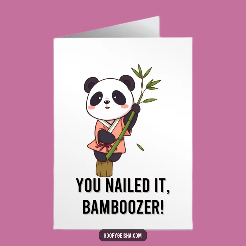 Free Printable Panda Congrats Card - Wobbly Balance Celebration Downloadable
