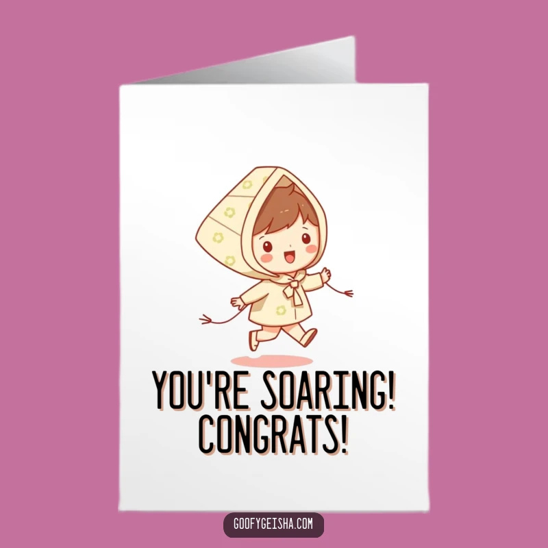 Free Printable Congratulations Card: Kite Flyer's Big Win Downloadable Gift
