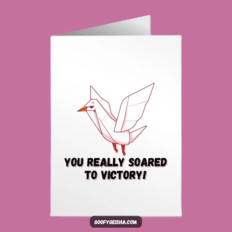 Free Printable Congrats Card: Funny Crane Character, Joyful DIY Downloadable Gift