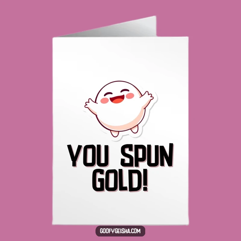 Free Printable Congrats Card: Spinning Daruma Doll - Funny Downloadable Achievement Gift