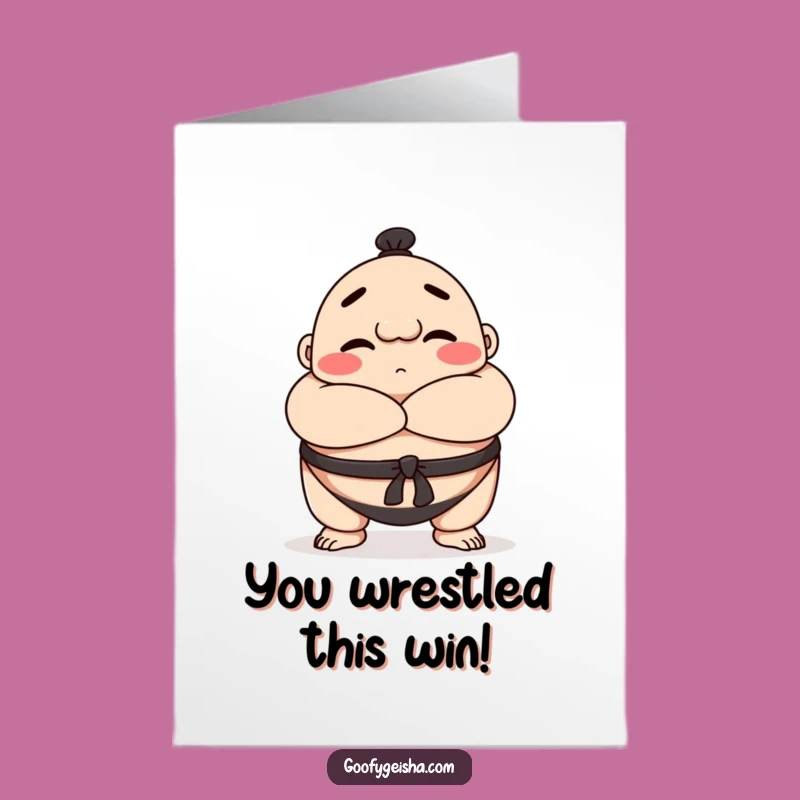 Free Printable Congrats Card: Sumo Bow Funny Downloadable Gift