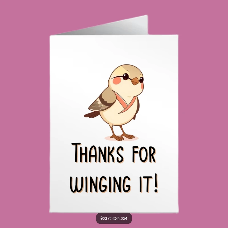 Free Printable Sparrow Thank You Card - Tiny Steps Humor Downloadable Gift