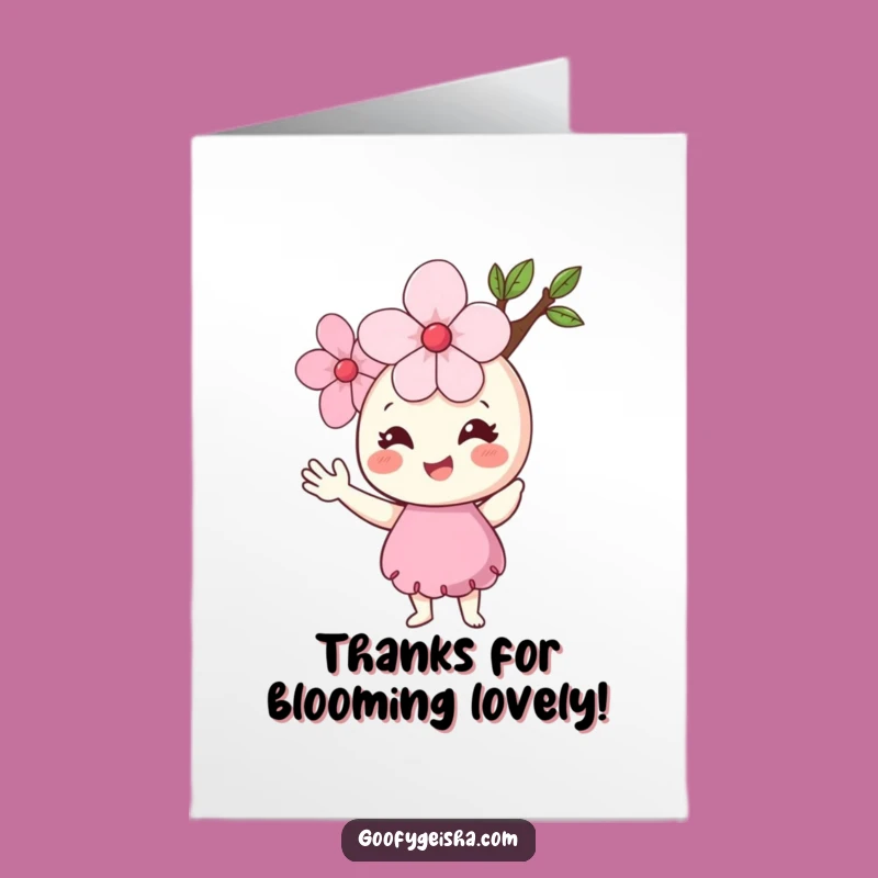 Free Printable Thank You Card: Cherry Blossom Hello, Sweet Downloadable Gift!