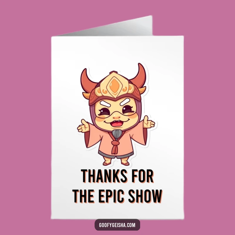 Free Printable Thank You Card: Masked Character Grin - Funny Downloadable Gift!