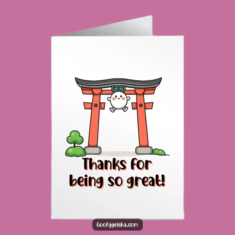 Free Printable Thank You Card: Torii Gate Jump - Gratitude Gift