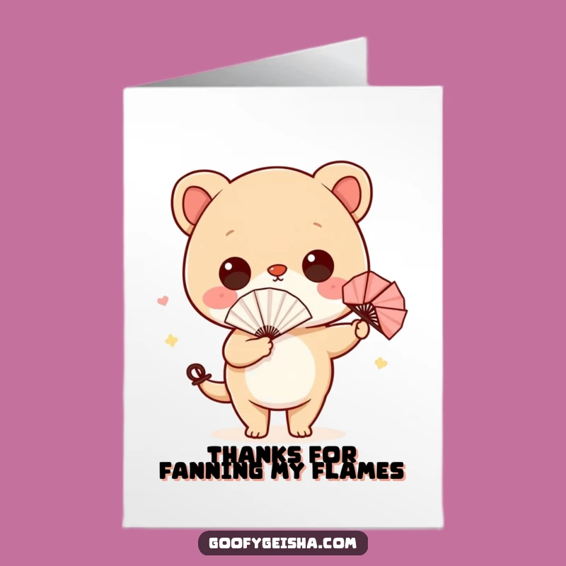 Funny Free Printable Thank You Card: Wiggling Fan Character Downloadable