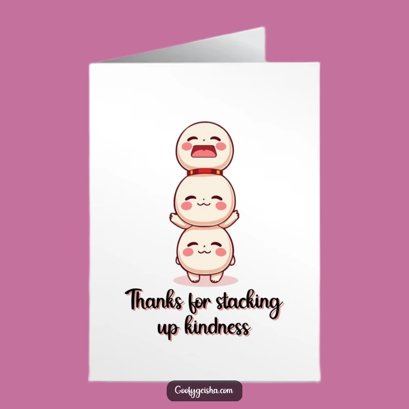 Humorous Free Printable Thank You Card: Daruma Doll Balancing Act - Downloadable Gift