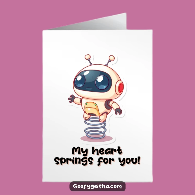 Free Printable Thank You Card: Springy Robot Character - Cheerful Downloadable Gratitude!