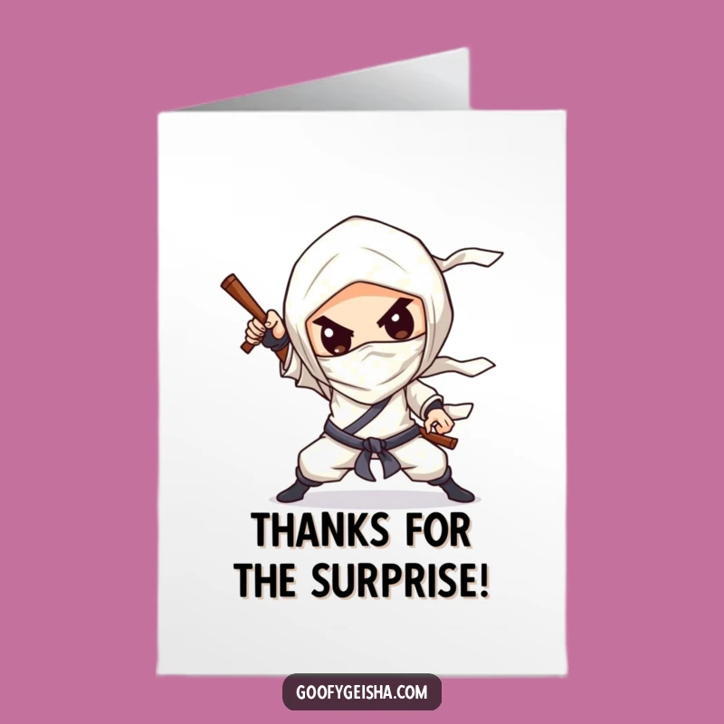 Rad Free Printable Thank You Card: Chibi Ninja Design Downloadable