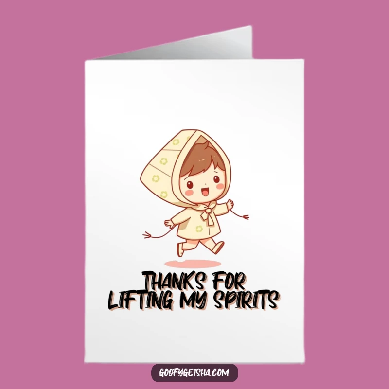 Free Printable Thank You Card: Kite Skipping Gratitude Downloadable Gift