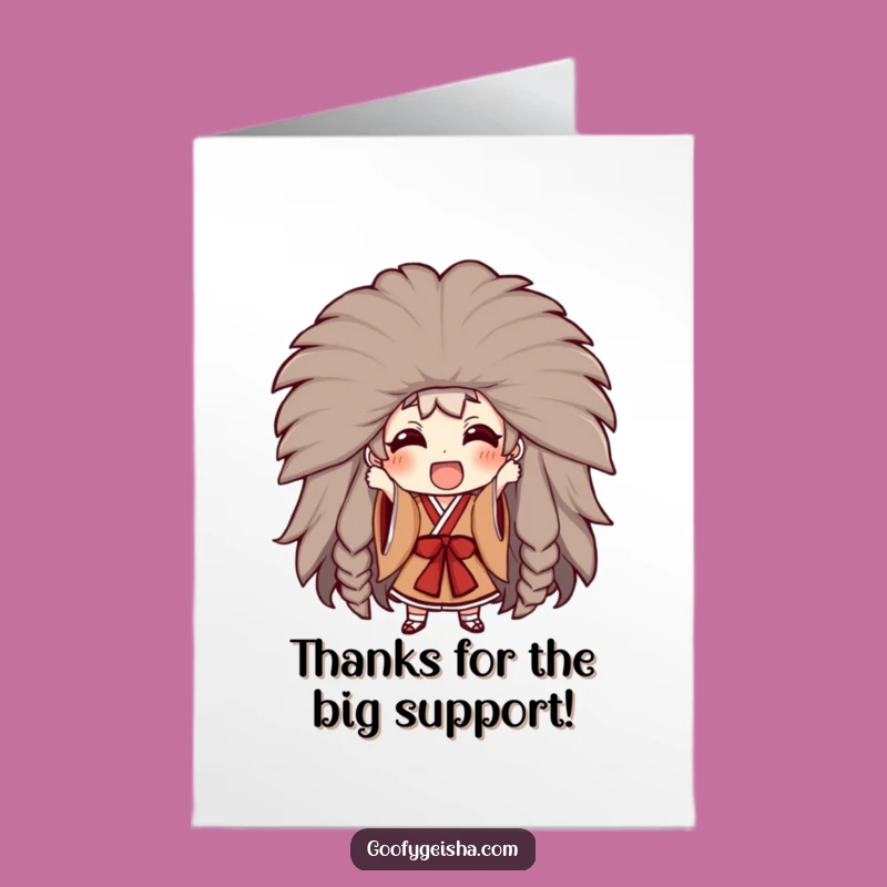 Free Printable Thanks Card: Kabuki Character, Big Thanks, Funny Gratitude Download