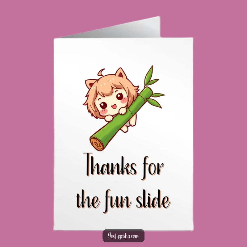 Free Printable Thank You Card: Bamboo Slide Gratitude Downloadable Gift