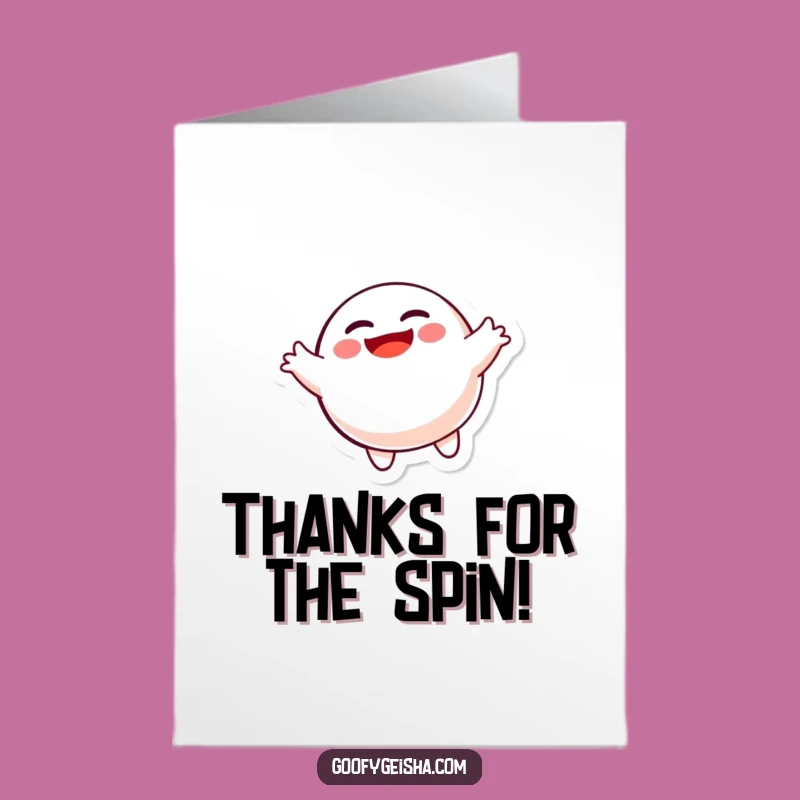 Free Printable Thank You Card: Spinning Daruma Doll - Funny Gratitude Download
