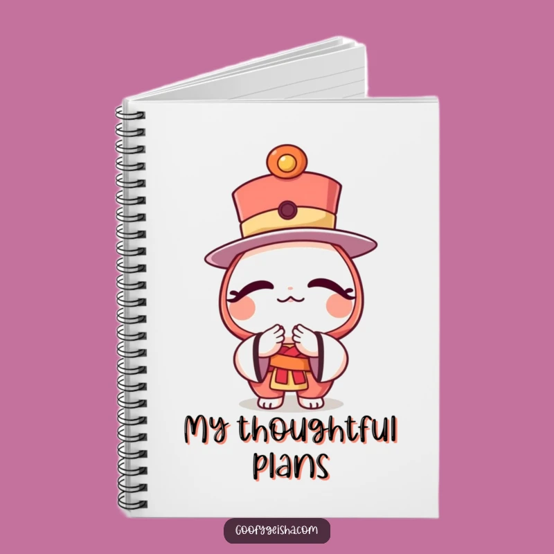 Funny Daruma Hat Notebook Bowing Character Journal Gift