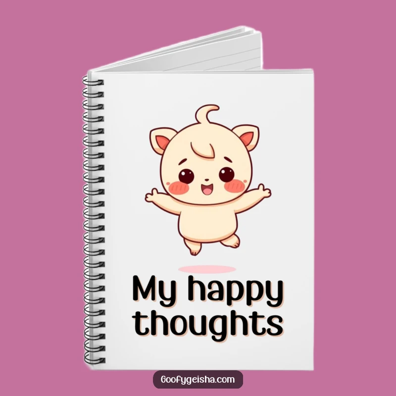 Funny Joyful Jumping Character Notebook - Rosy Cheeks Journal for Happy Thoughts