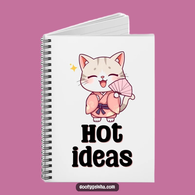 Funny Kawaii Cat Kimono Notebook: Journal Cute Fanning Character, Ideal Funny Gift